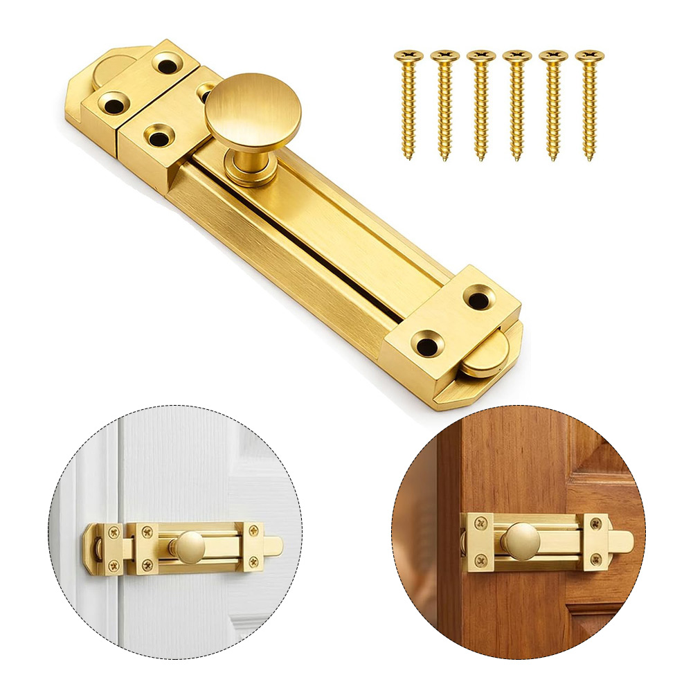Home Security Door Lock - 5 Inch Solid Brass Sliding Door