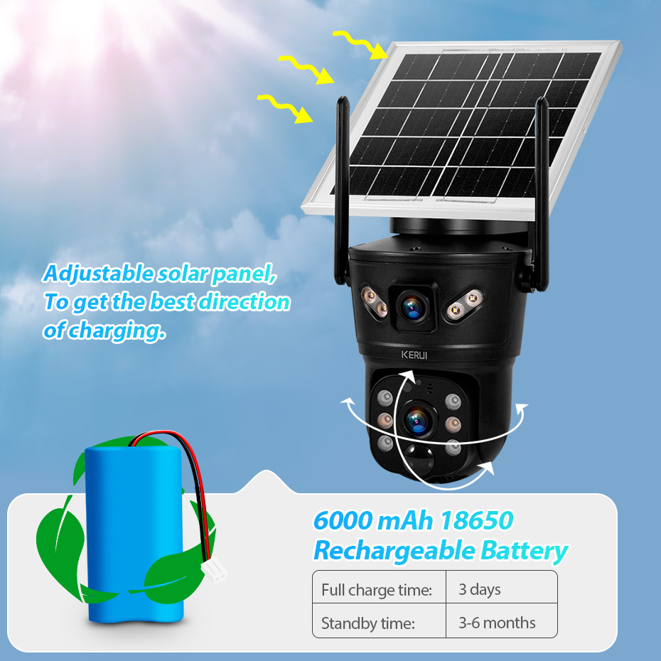 KERUI 6MP 4G SIM WiFi Solar Ca - Home Security Technician recension och pris