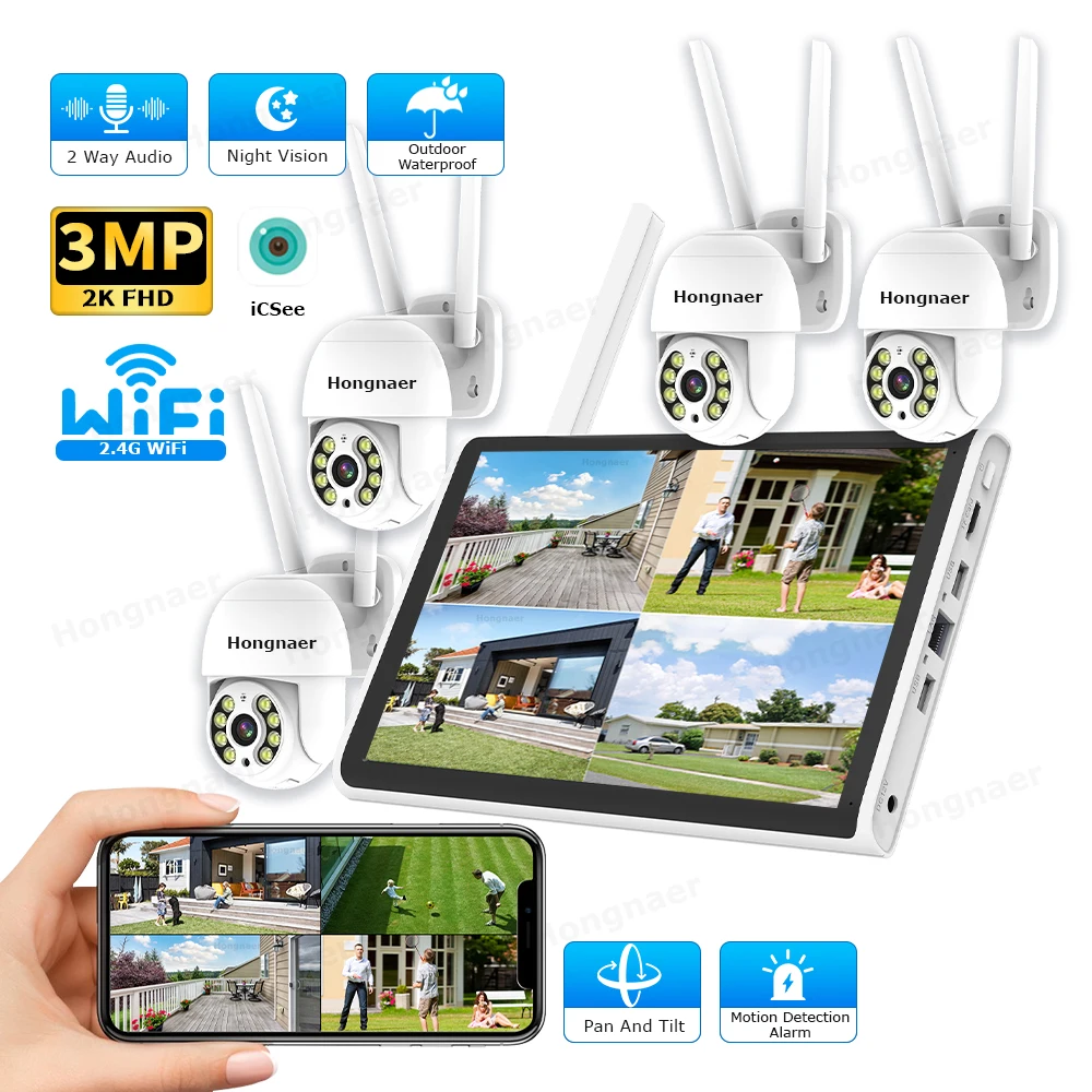 2026 Hongnaer 3MP 4 Channel Wi - Home Security Wireless Camera recension och pris