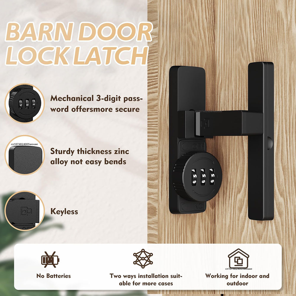 Security Barn Door Lock 3-Digi - Home Security Door Lock recension och pris