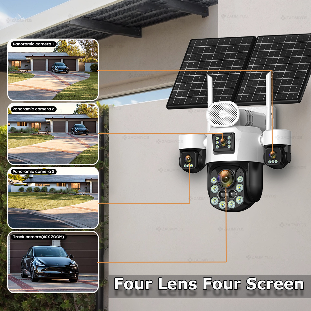 4 Lens Outdoor 360° Surveillan - Home Security Technician recension och pris