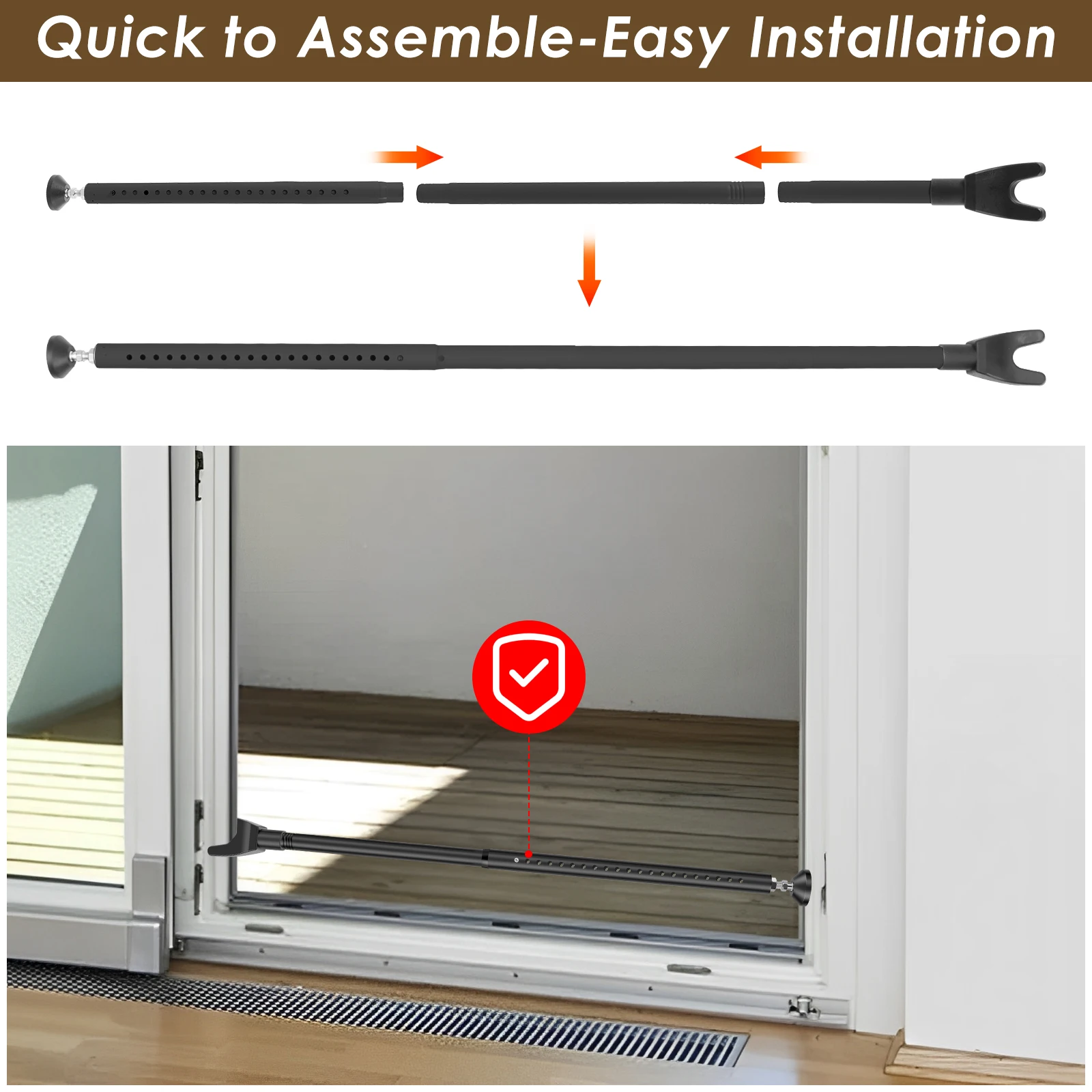 Sliding Door Lock Bar 44-55 In - Home Security Door Reinforcement Lock recension och pris