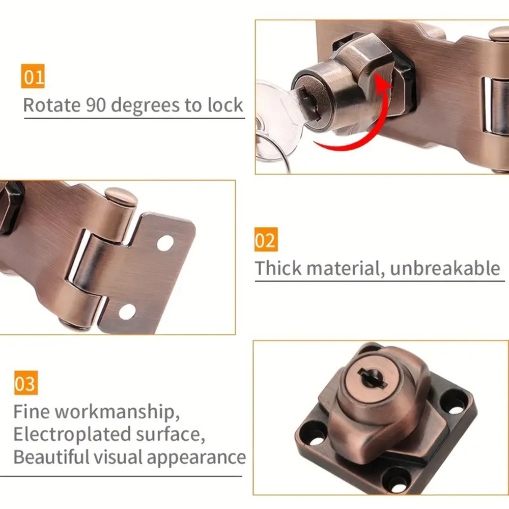 Locking Hasp Heavy Duty Lockin - Home Security Door Reinforcement Lock recension och pris