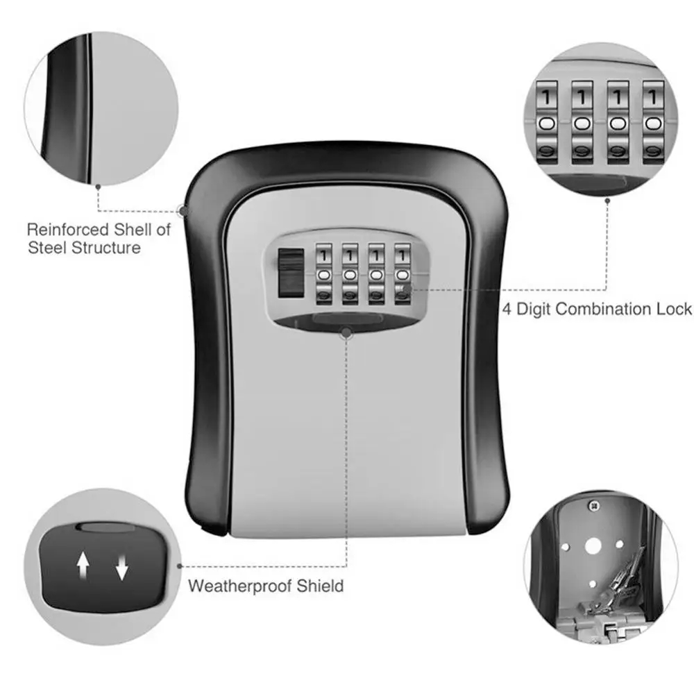 Wall Mount Key Lock Box 4 Digi - Home Security Officer recension och pris