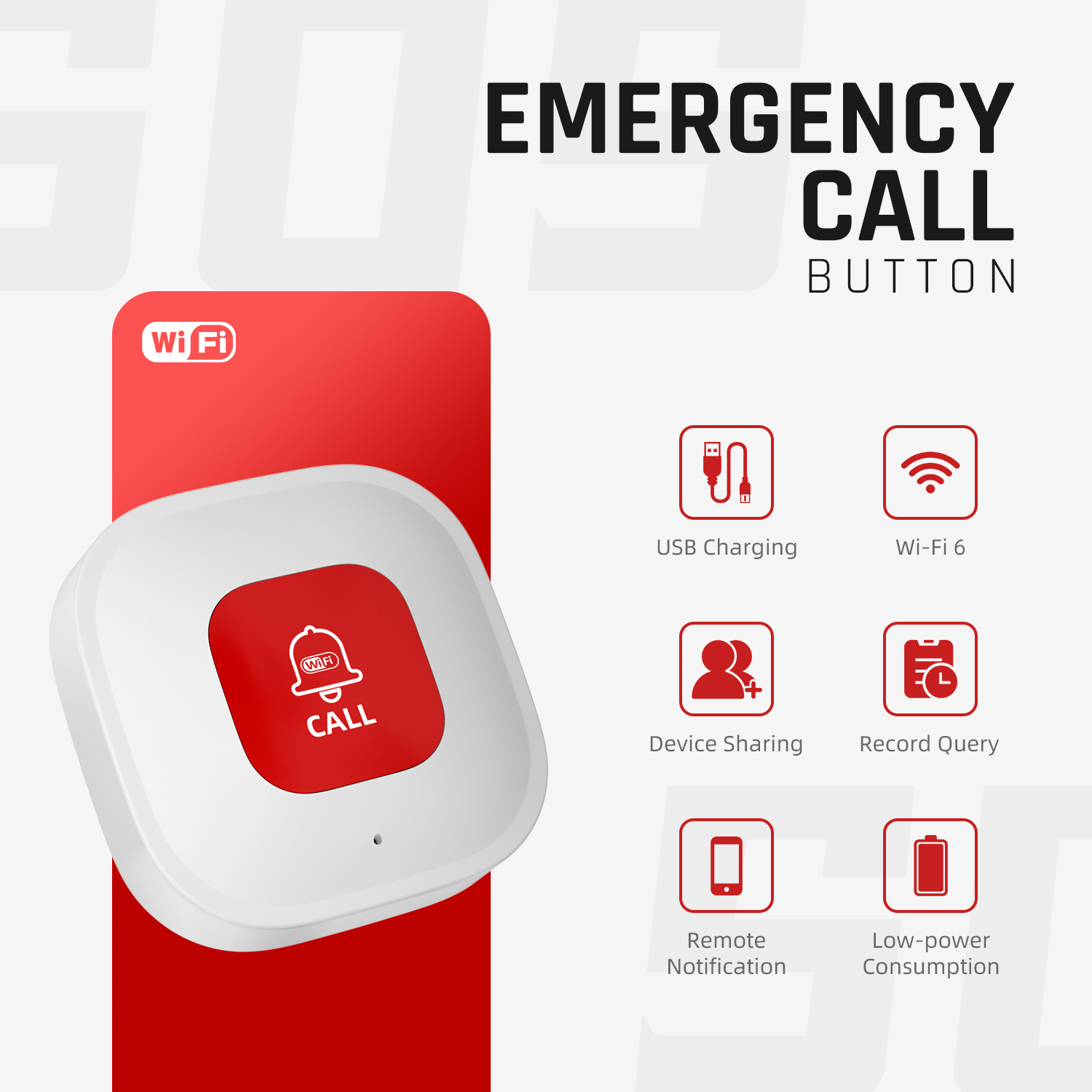 Emergency Alarm WiFi Smart But - Home Security For Seniors recension och pris