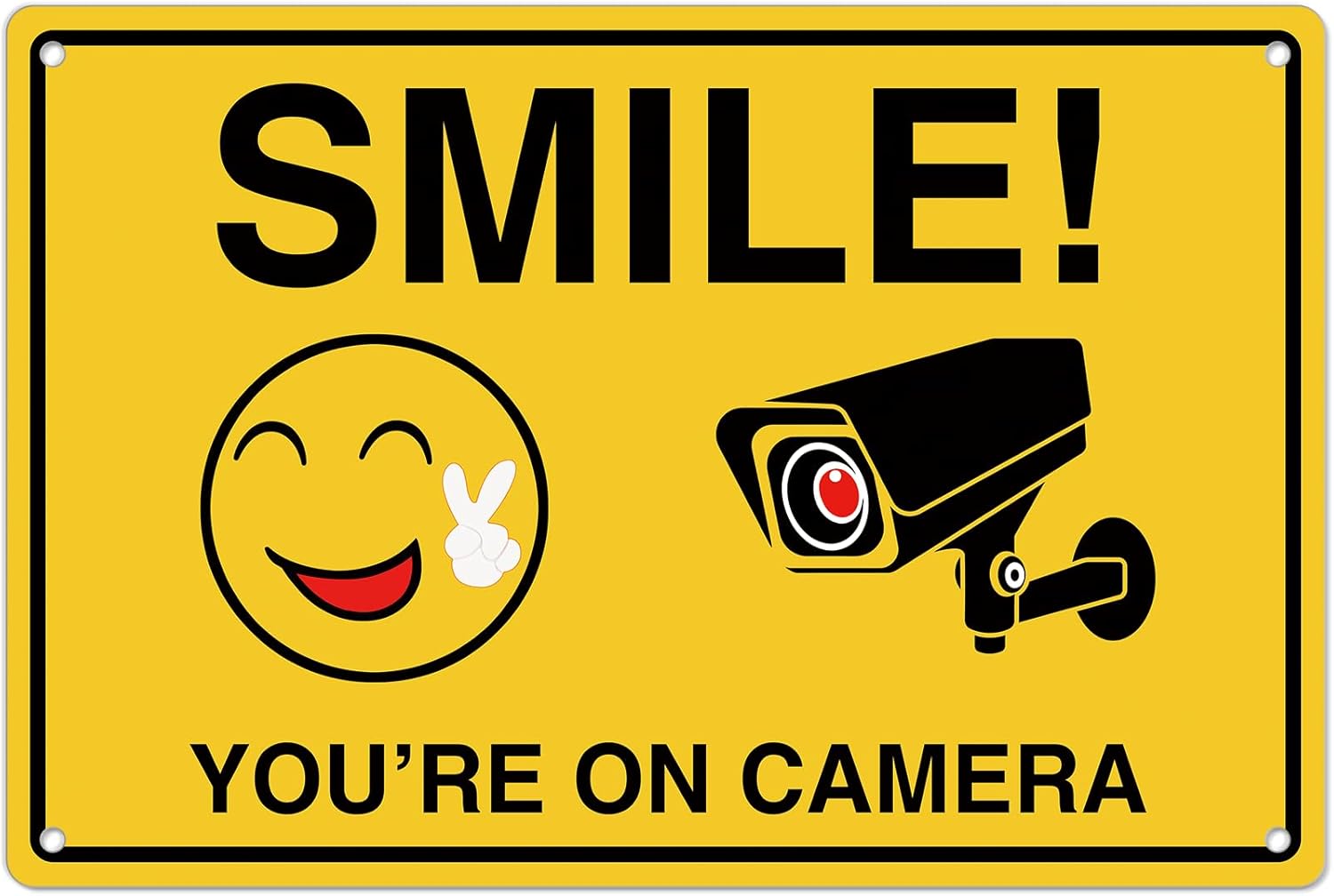 Smile Youre On Camera Signs ;  - Home Security Outdoor recension och pris