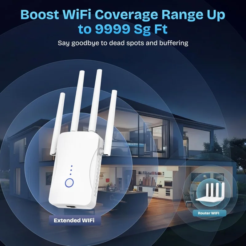 2.4G/5GHz Dual Band WiFi Repea - Home Security Outdoor recension och pris
